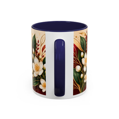 Reclaim Your Life Now Accent Coffee Mug — Floral Inspirational Tea Cup (11/15oz)