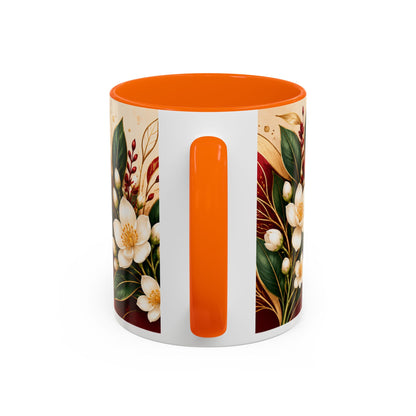 Reclaim Your Life Now Accent Coffee Mug — Floral Inspirational Tea Cup (11/15oz)