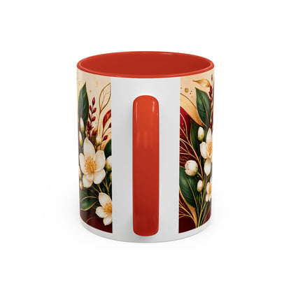 Reclaim Your Life Now Accent Coffee Mug — Floral Inspirational Tea Cup (11/15oz)