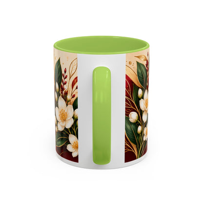 Reclaim Your Life Now Accent Coffee Mug — Floral Inspirational Tea Cup (11/15oz)