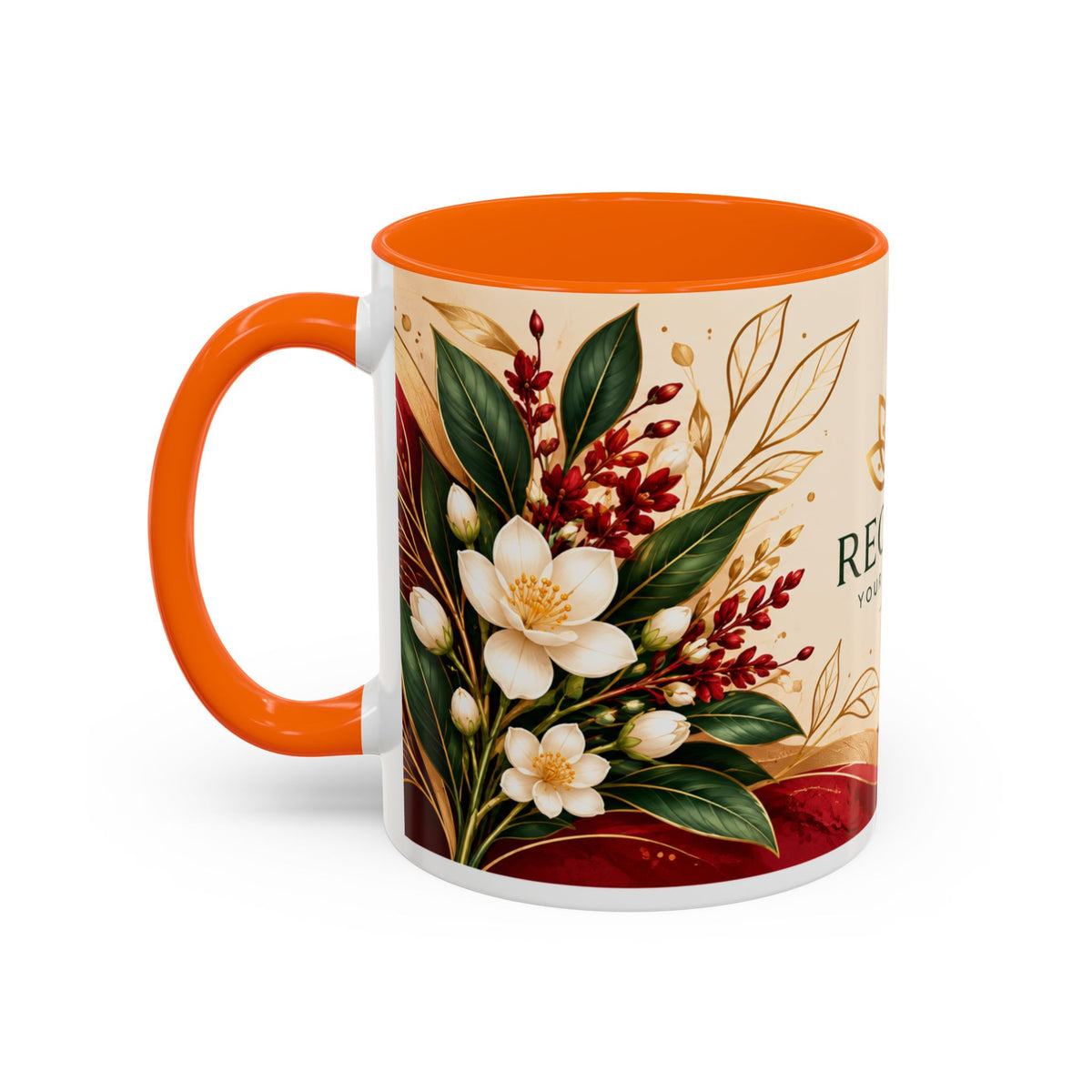 Reclaim Your Life Now Accent Coffee Mug — Floral Inspirational Tea Cup (11/15oz)