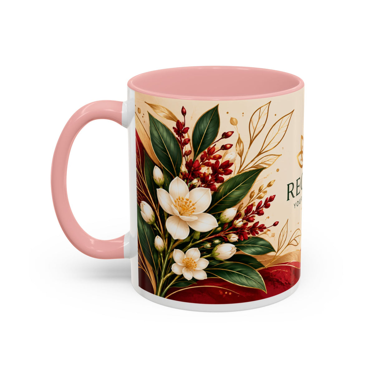 Reclaim Your Life Now Accent Coffee Mug — Floral Inspirational Tea Cup (11/15oz)