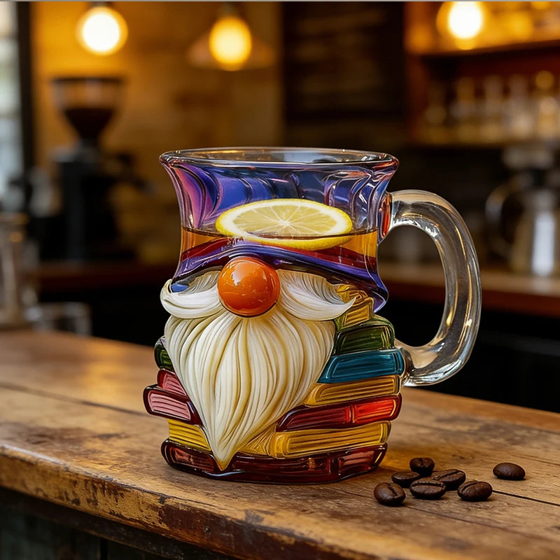 Whimsical Book Lover's Gnome Mug