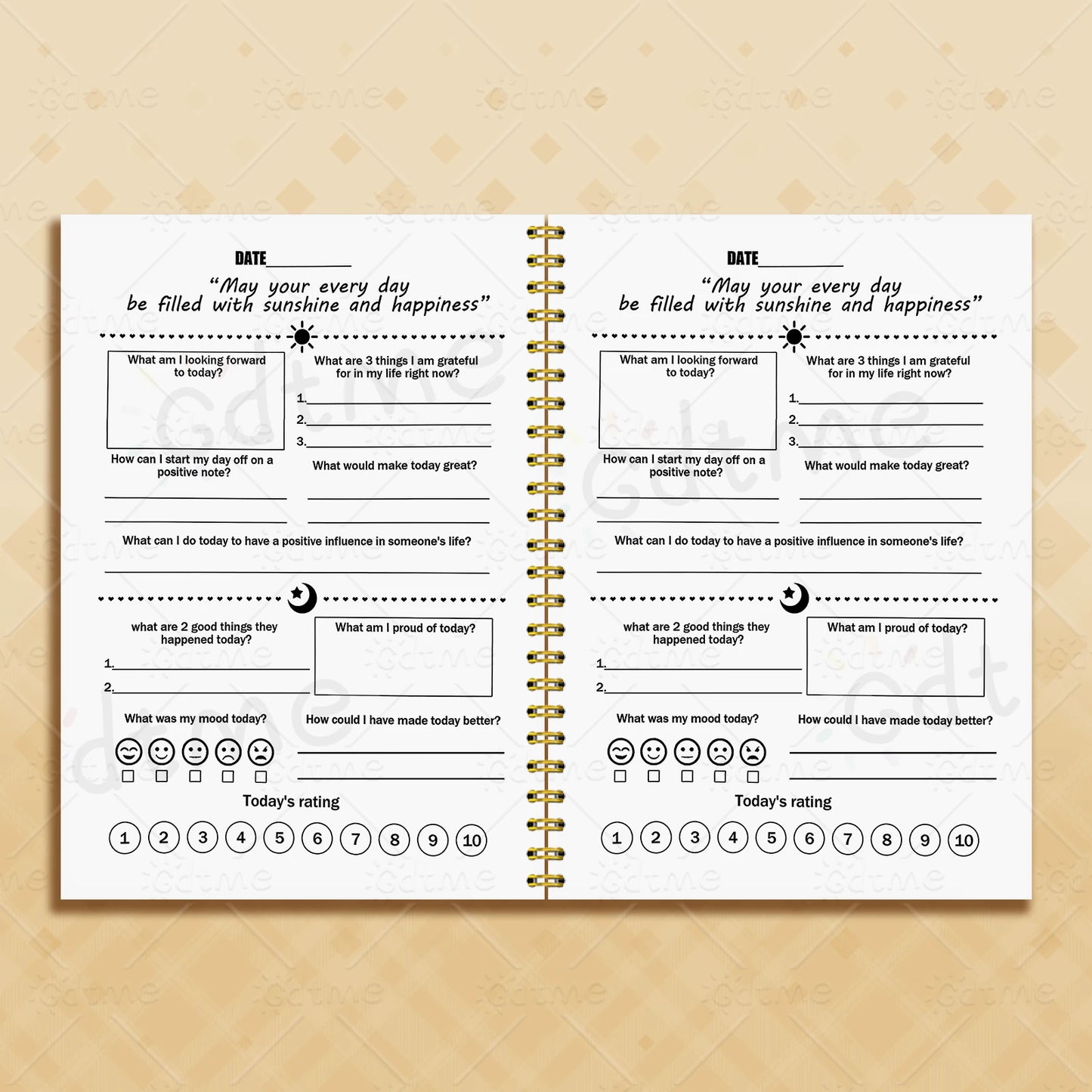 Emotional Journal – Adult Mental Health Planner, Wellness Workbook, Self-Care Tracker & Anxiety Management Worksheets