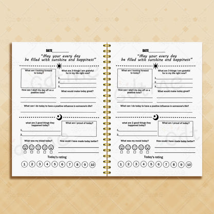 Emotional Journal – Adult Mental Health Planner, Wellness Workbook, Self-Care Tracker & Anxiety Management Worksheets
