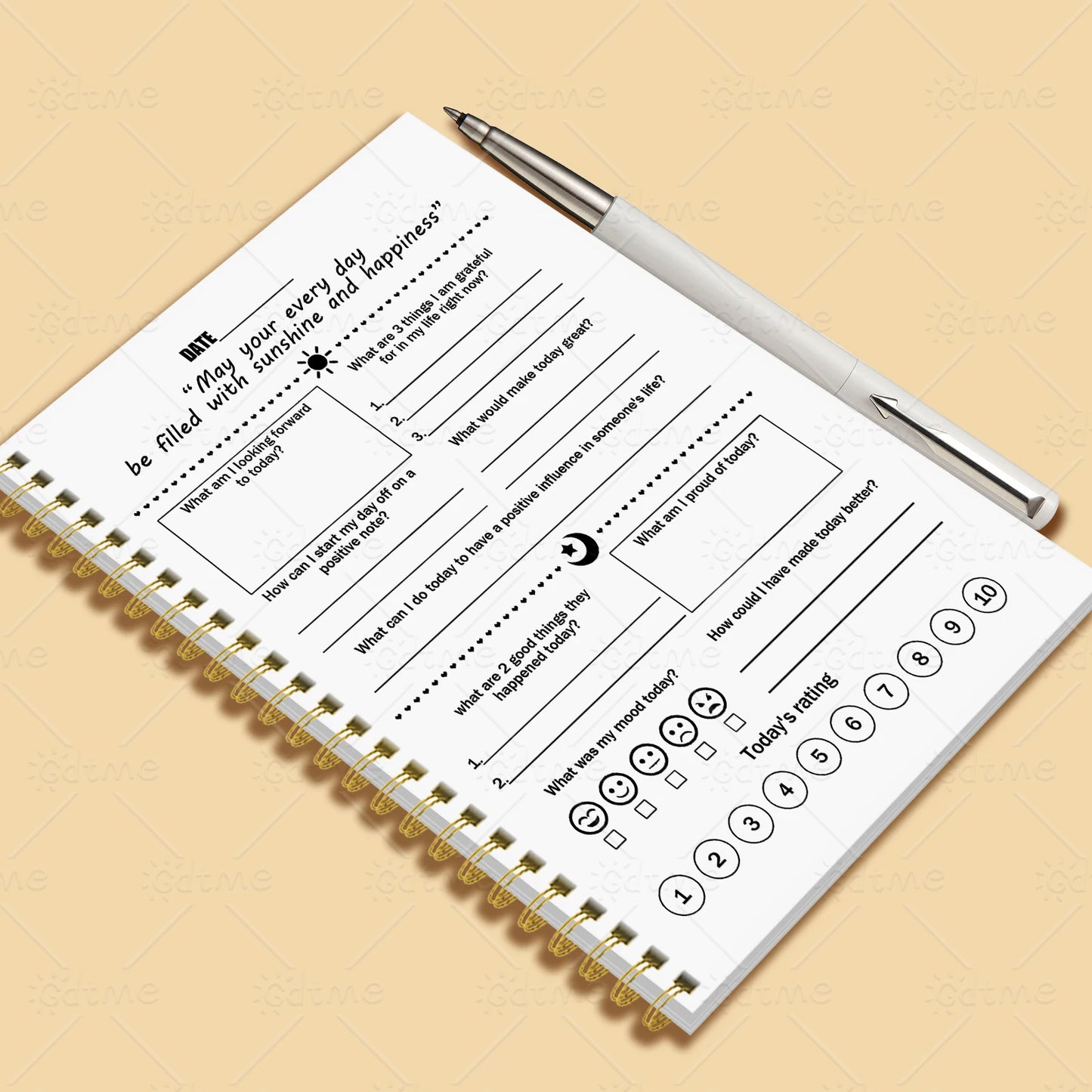 Emotional Journal – Adult Mental Health Planner, Wellness Workbook, Self-Care Tracker & Anxiety Management Worksheets