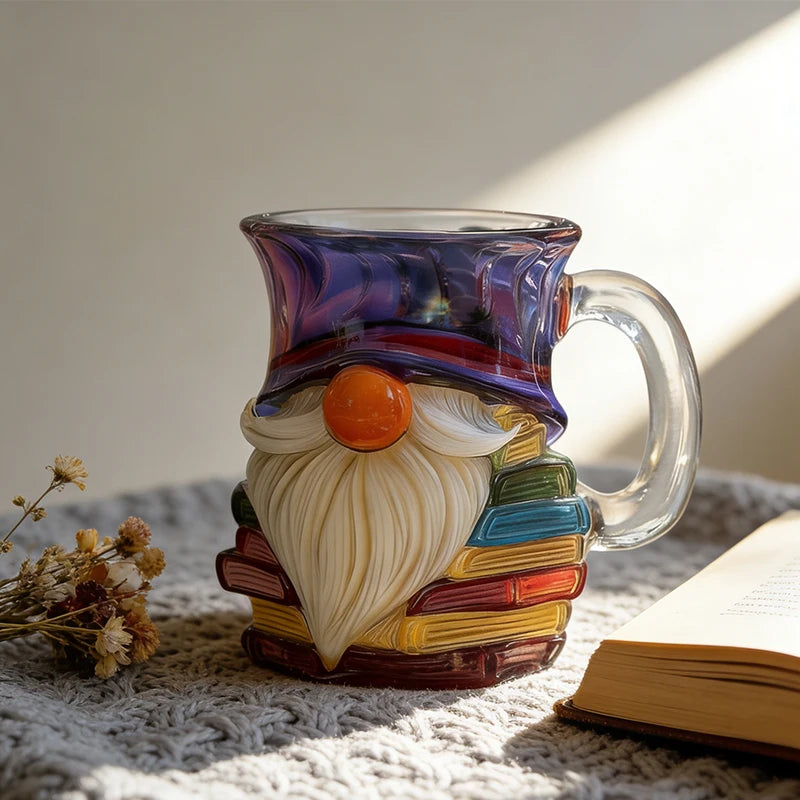 Whimsical Book Lover's Gnome Mug