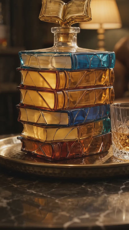 Book Stack Wine Decanter