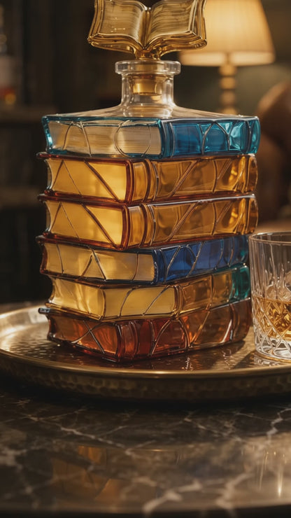 Book Stack Wine Decanter